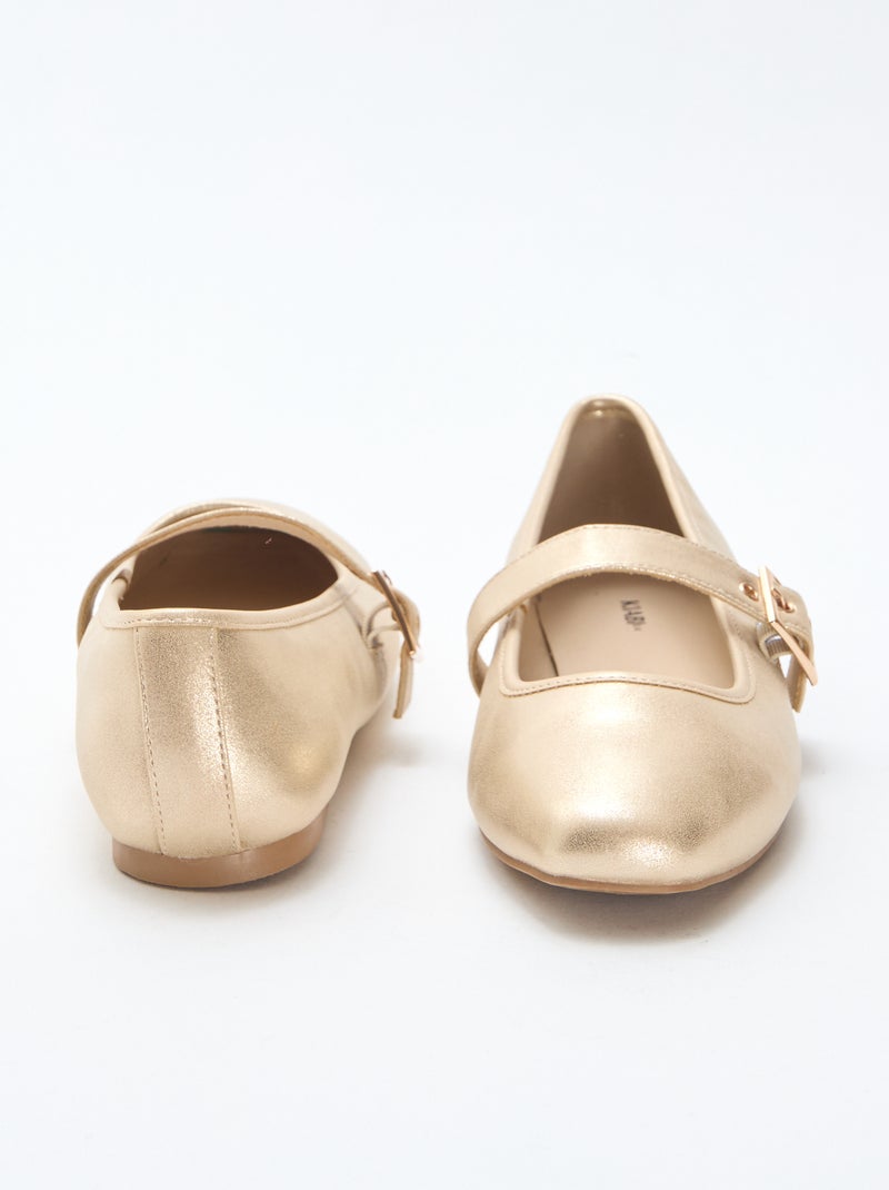 Ballerines dorées à brides Doré - Kiabi