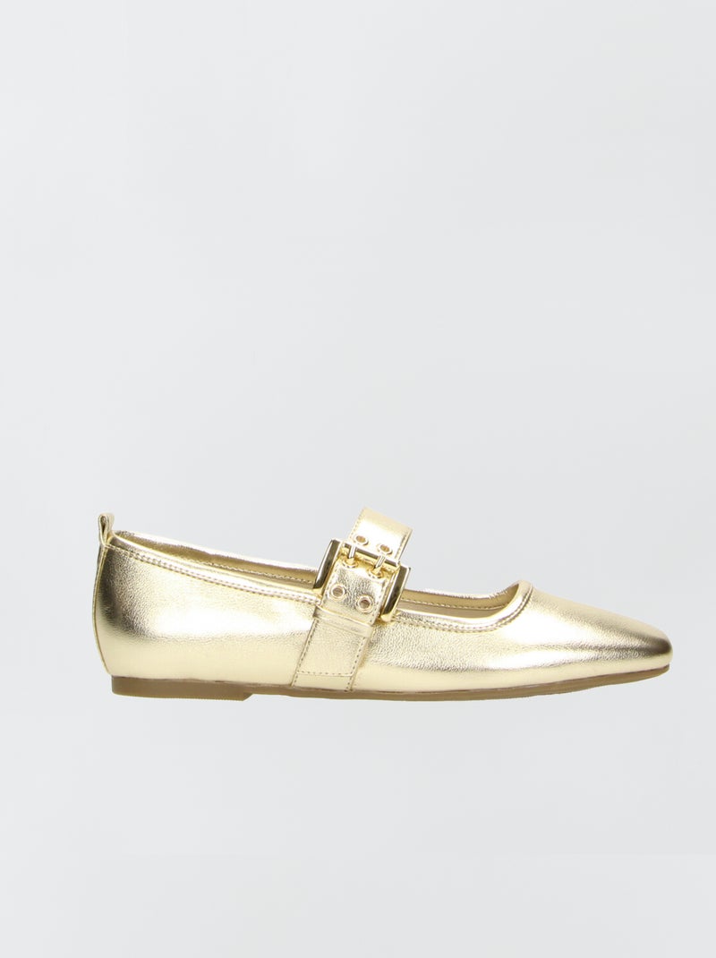 Ballerines dorées avec boucle Doré - Kiabi