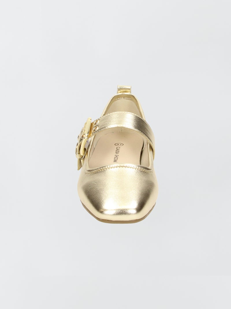 Ballerines dorées avec boucle Doré - Kiabi