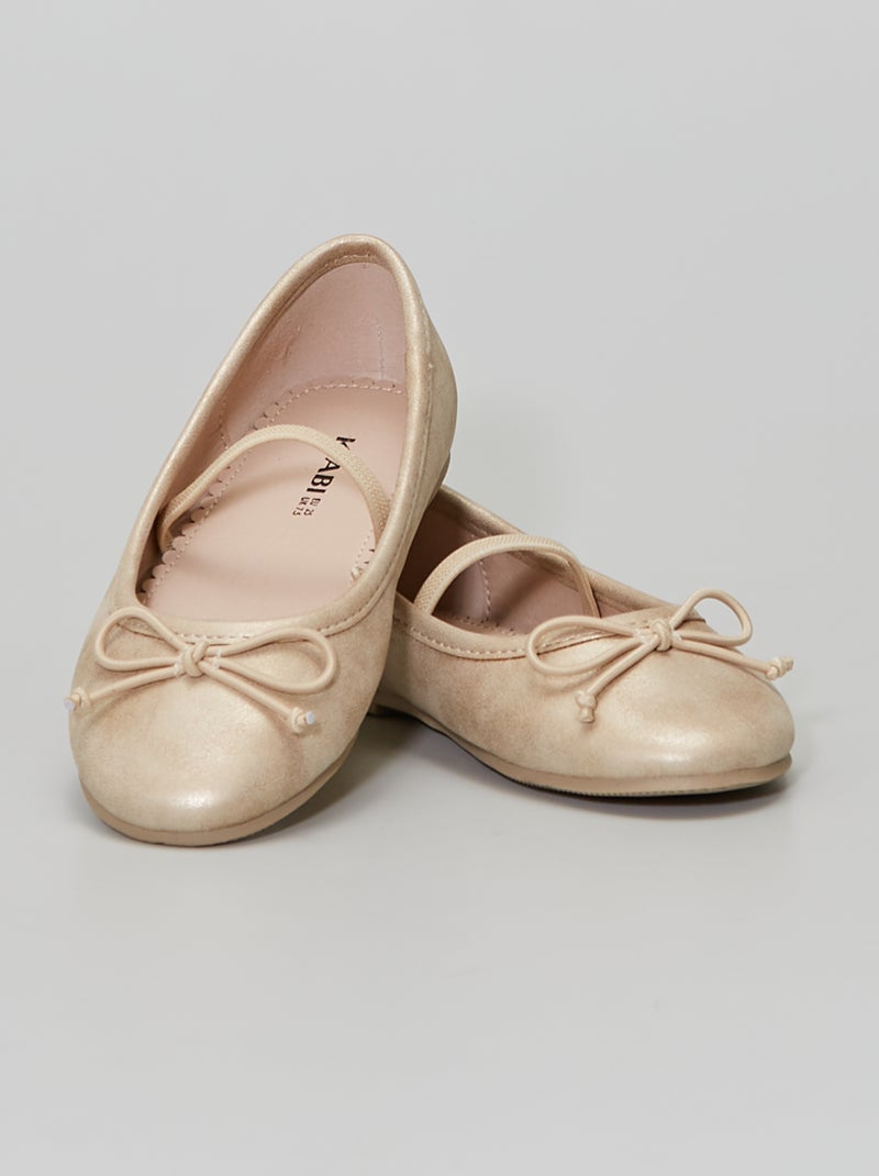 Ballerines dorées en simili doré - Kiabi