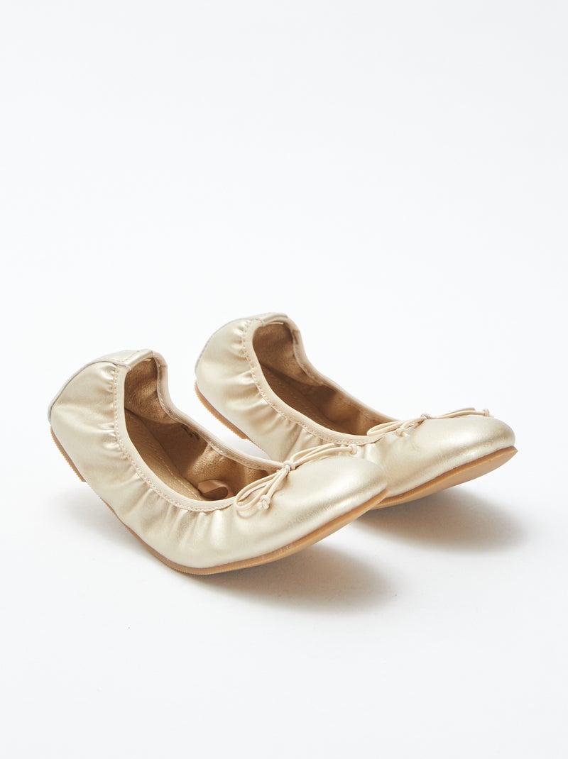 Ballerines dorées Jaune - Kiabi