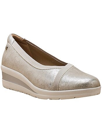 Ballerines élastiquées compensées