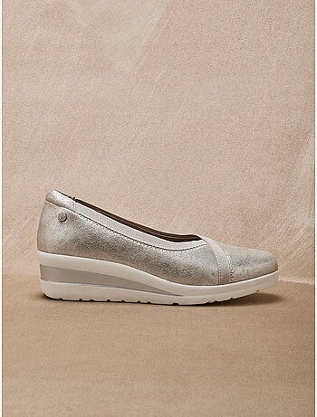 Ballerines élastiquées compensées