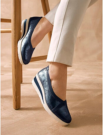 Ballerines élastiquées compensées