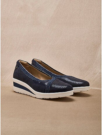 Ballerines élastiquées compensées