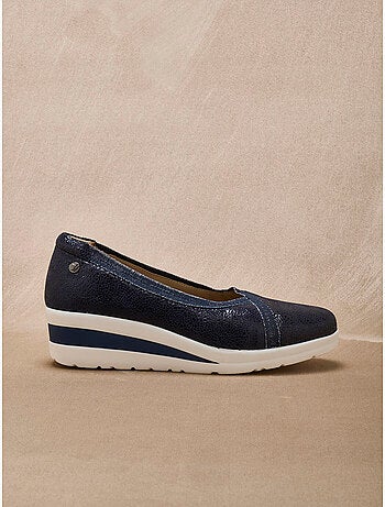 Ballerines élastiquées compensées