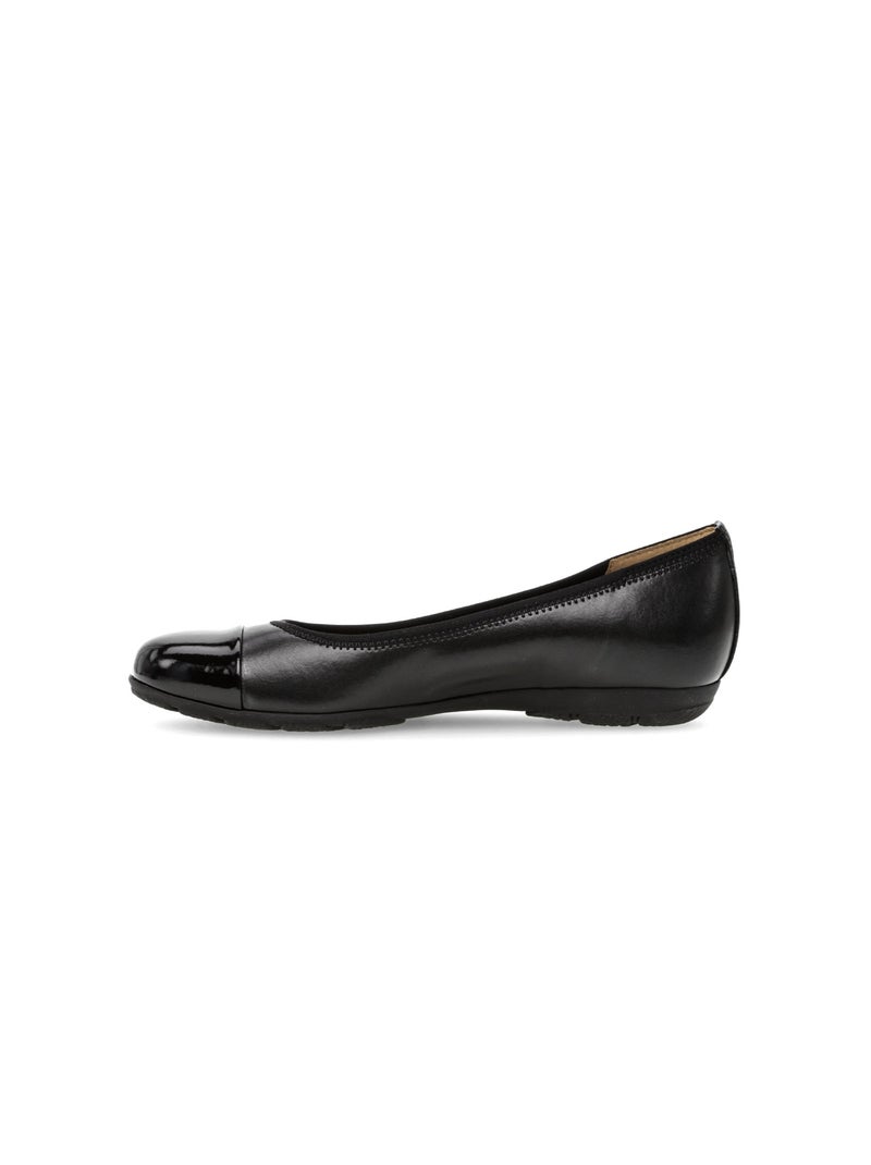 Ballerines  en combinaison cuir Noir Noir - Kiabi