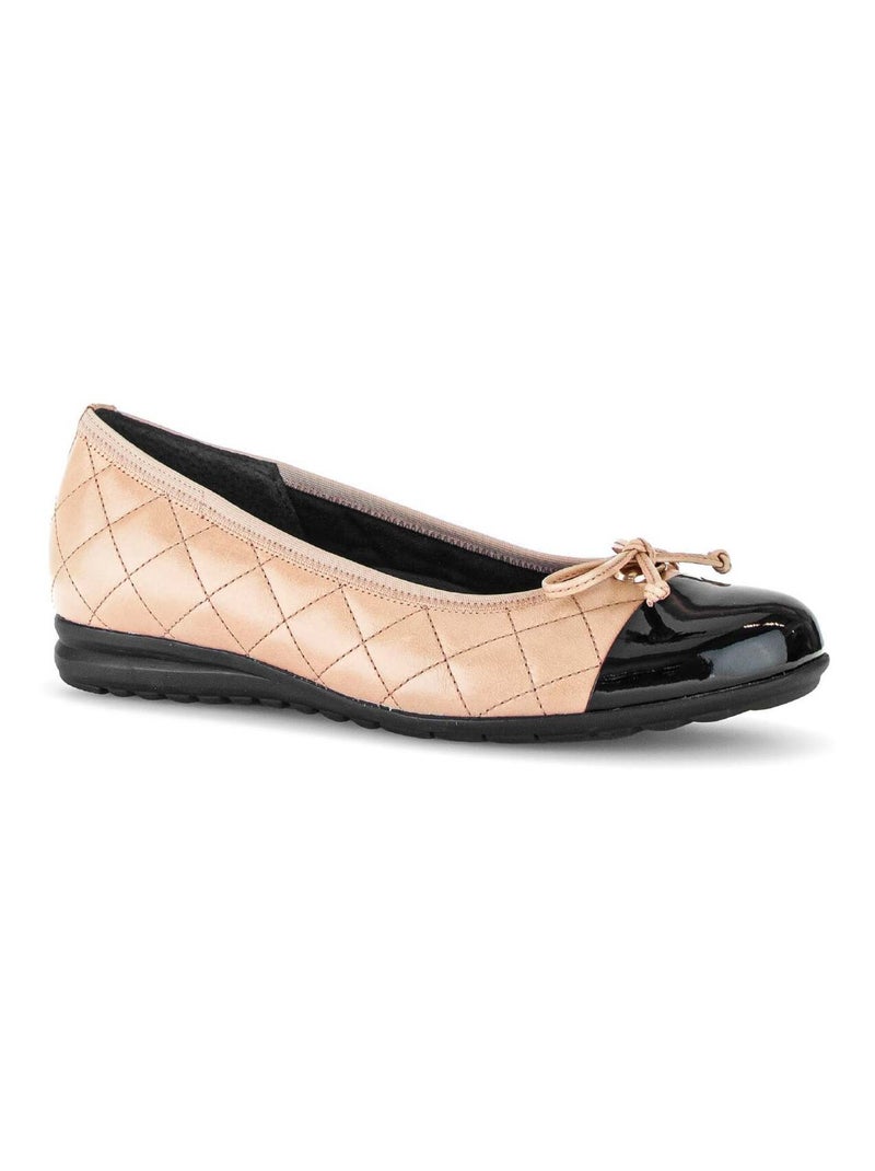 Ballerines  en combinaison cuirs Beige - Kiabi