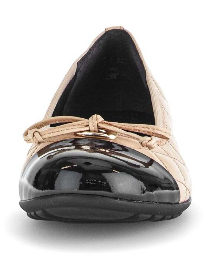 Ballerines  en combinaison cuirs Beige - Kiabi