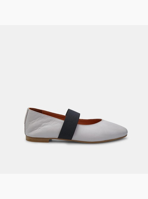 Ballerines en cuir avec bande BATA - Kiabi