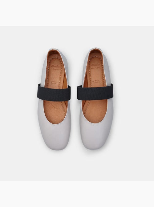 Ballerines en cuir avec bande BATA - Kiabi