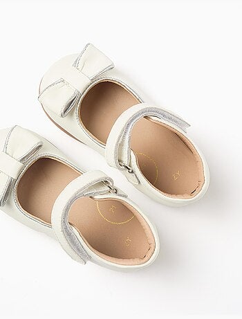 Ballerines en cuir avec nœud décoratif
