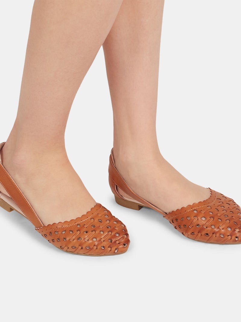 Ballerines en cuir BATA Beige - Kiabi