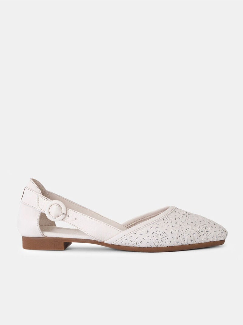 Ballerines en cuir BATA Blanc - Kiabi