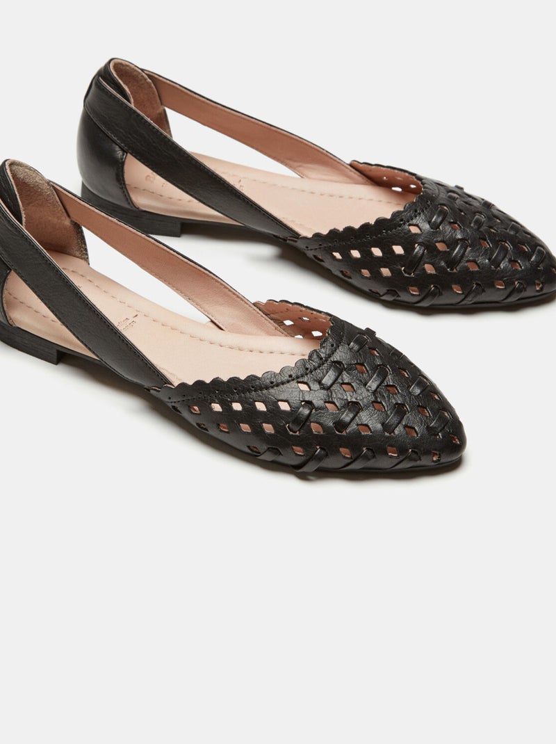 Ballerines en cuir BATA Noir - Kiabi