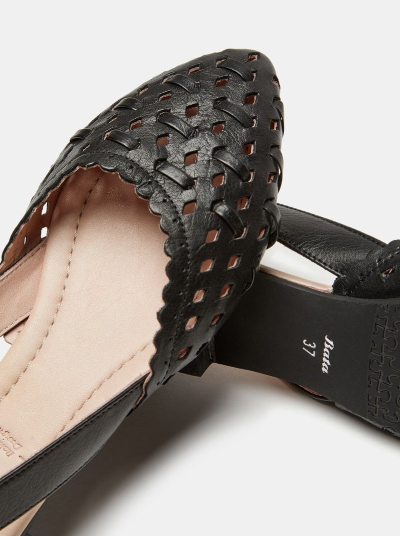 Ballerines en cuir BATA Noir - Kiabi