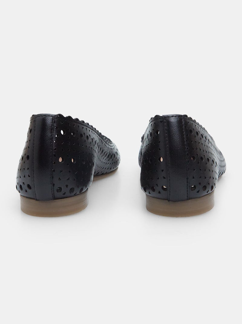 Ballerines en cuir BATA Noir - Kiabi