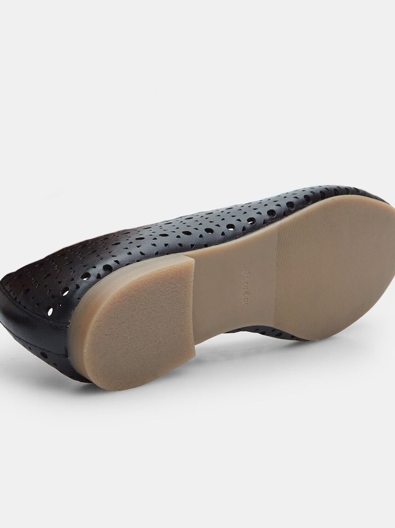 Ballerines en cuir BATA Noir - Kiabi