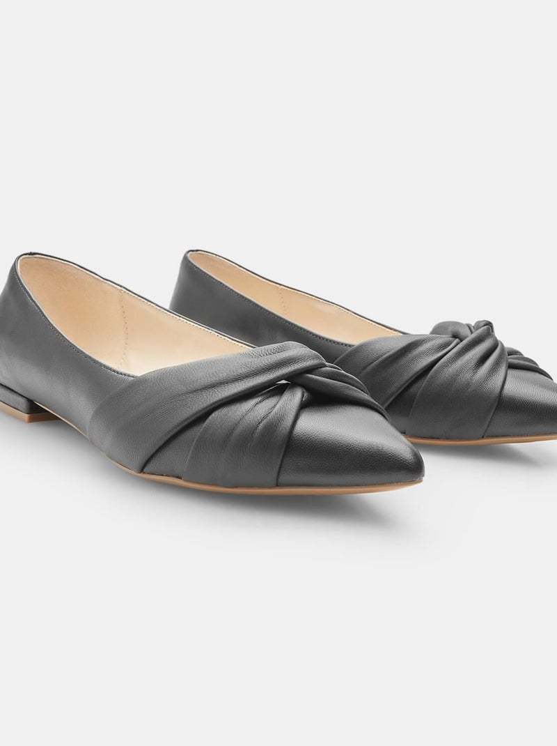 Ballerines en cuir BATA Noir - Kiabi