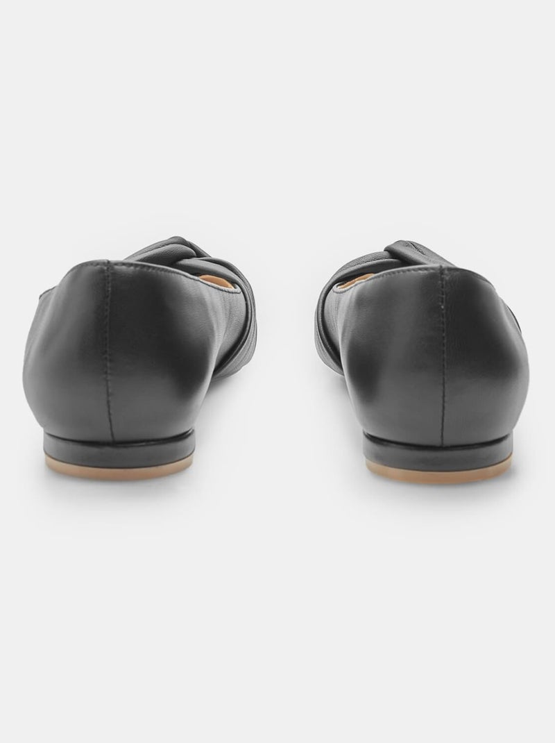 Ballerines en cuir BATA Noir - Kiabi