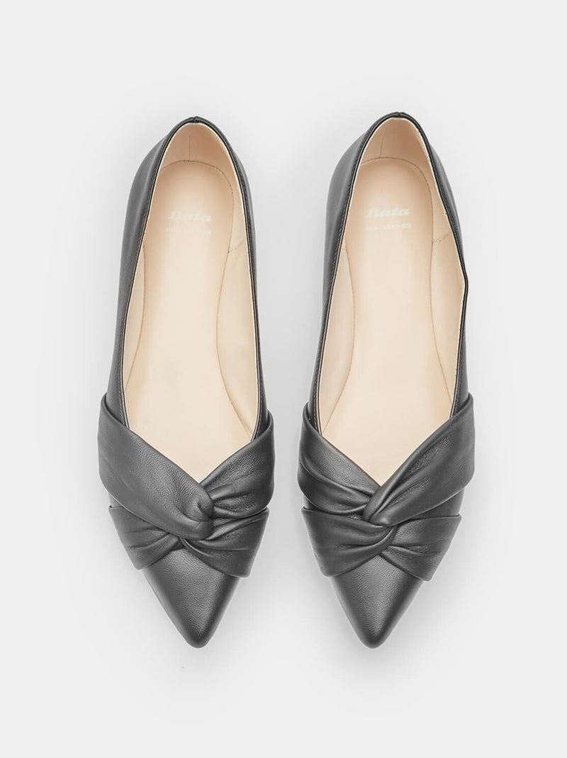 Ballerines en cuir BATA Noir - Kiabi