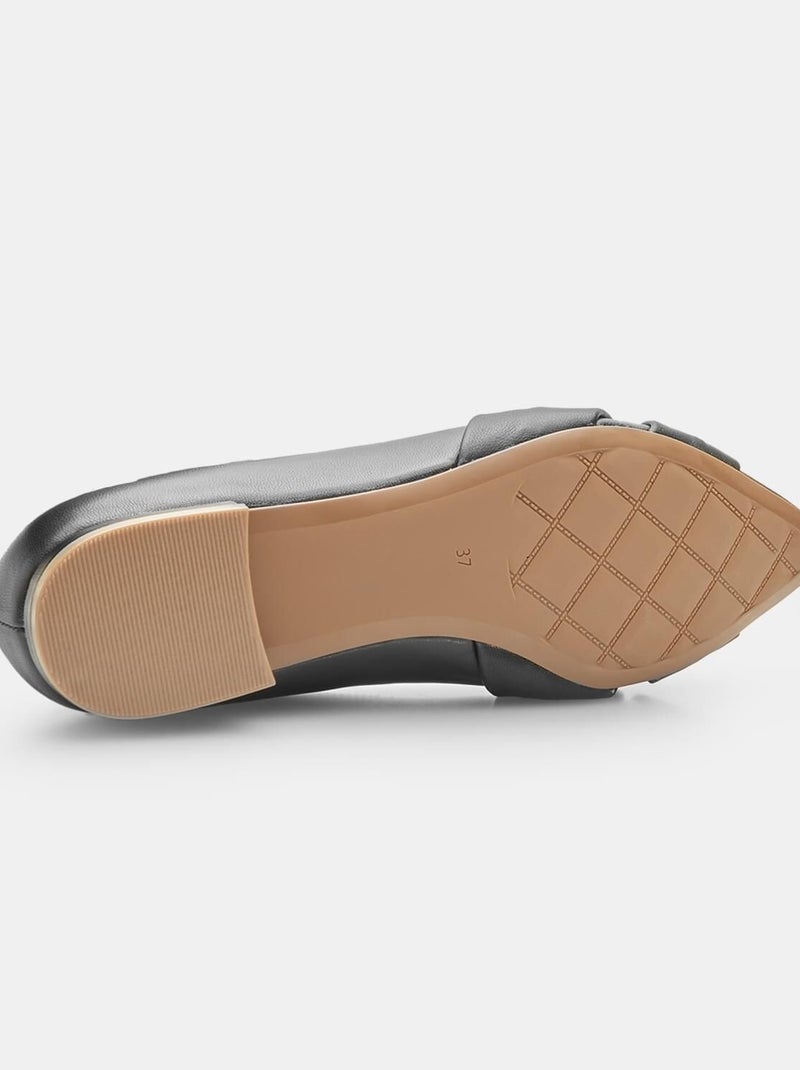 Ballerines en cuir BATA Noir - Kiabi