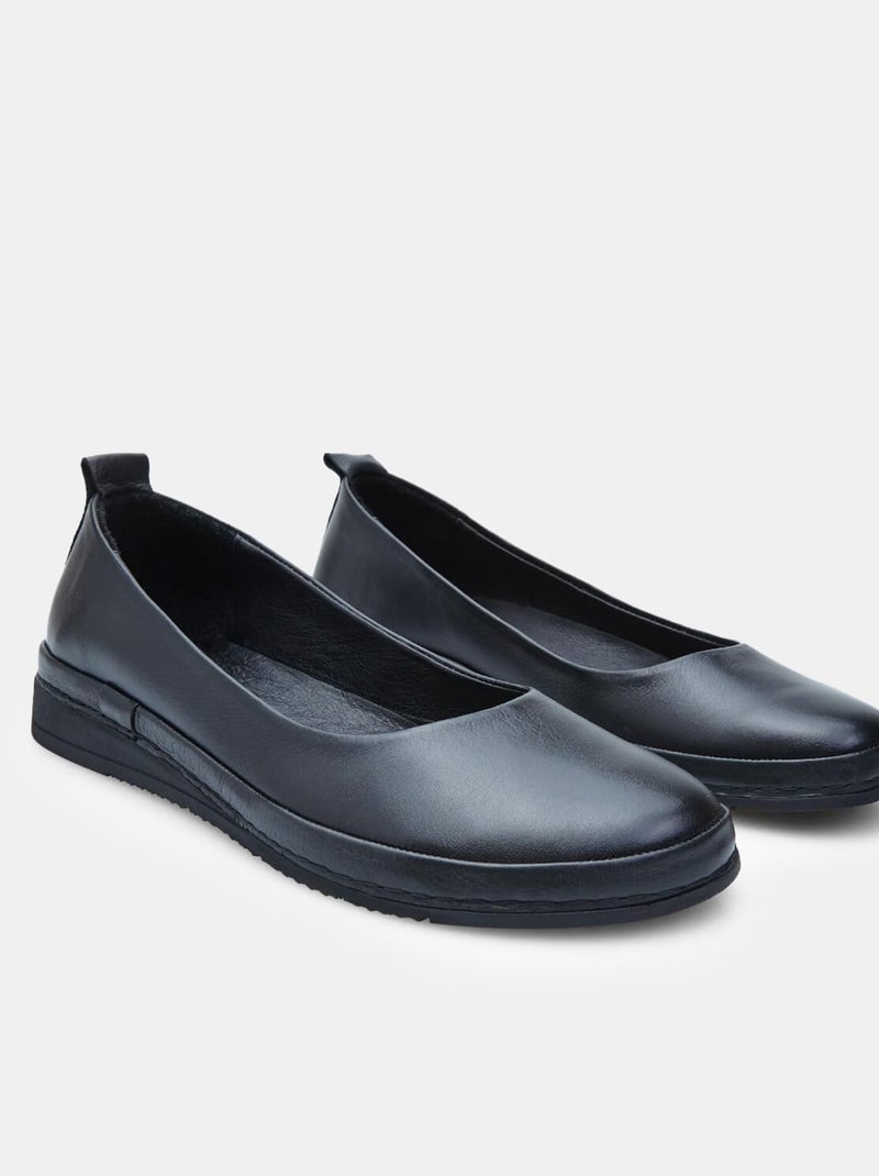 Ballerines en cuir BATA Noir - Kiabi