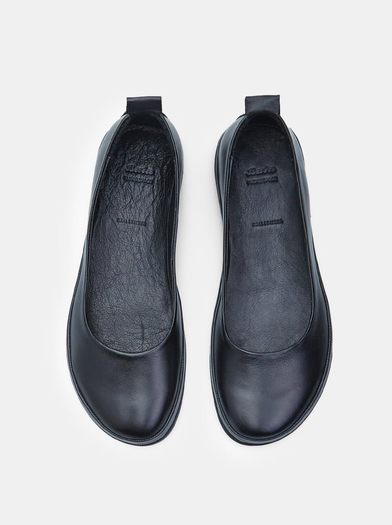 Ballerines en cuir BATA Noir - Kiabi