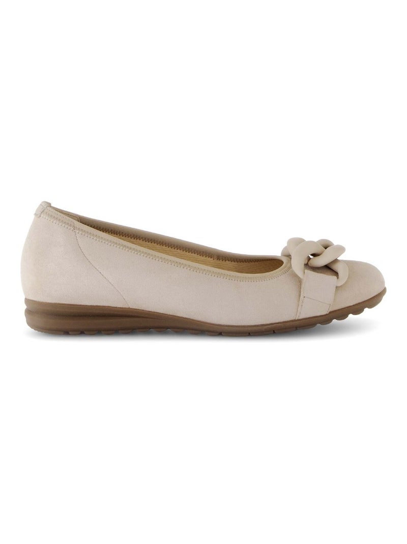 Ballerines  en cuir Beige - Kiabi