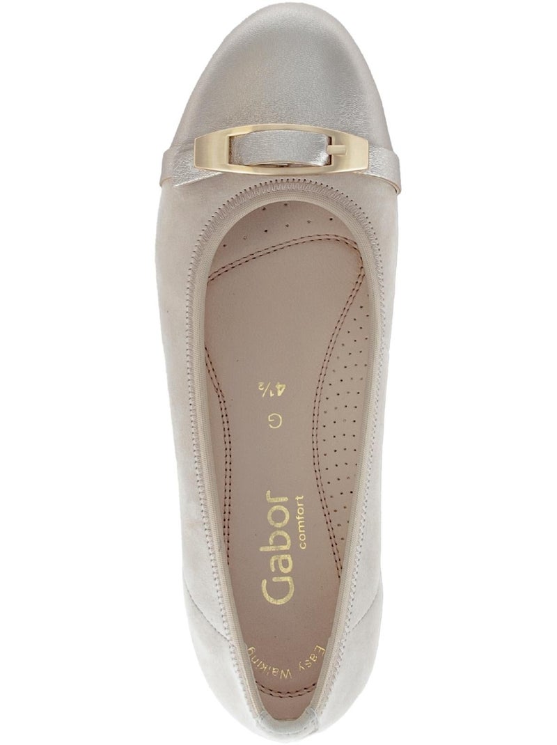 Ballerines  en cuir Beige - Kiabi