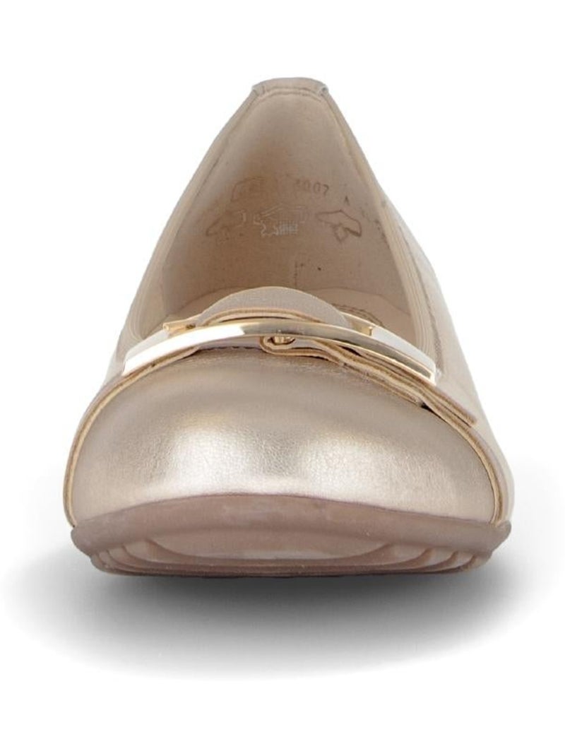 Ballerines  en cuir Beige - Kiabi