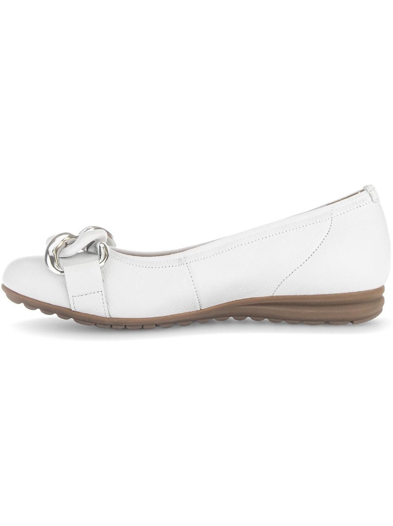 Ballerines  en cuir Blanc - Kiabi