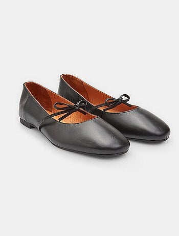 Ballerines en cuir confortables avec noeud bata