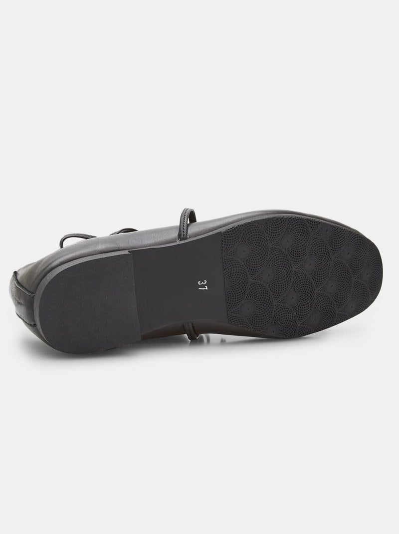 Ballerines en cuir confortables  avec noeud Bata Noir - Kiabi