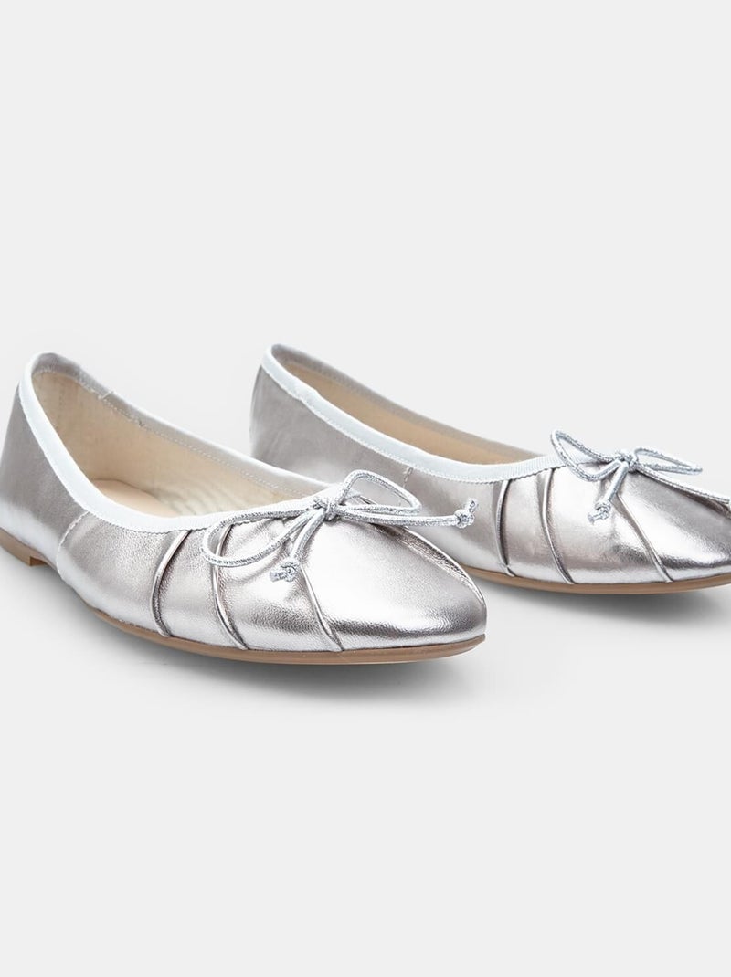 Ballerines en cuir confortables  BATA Argent - Kiabi