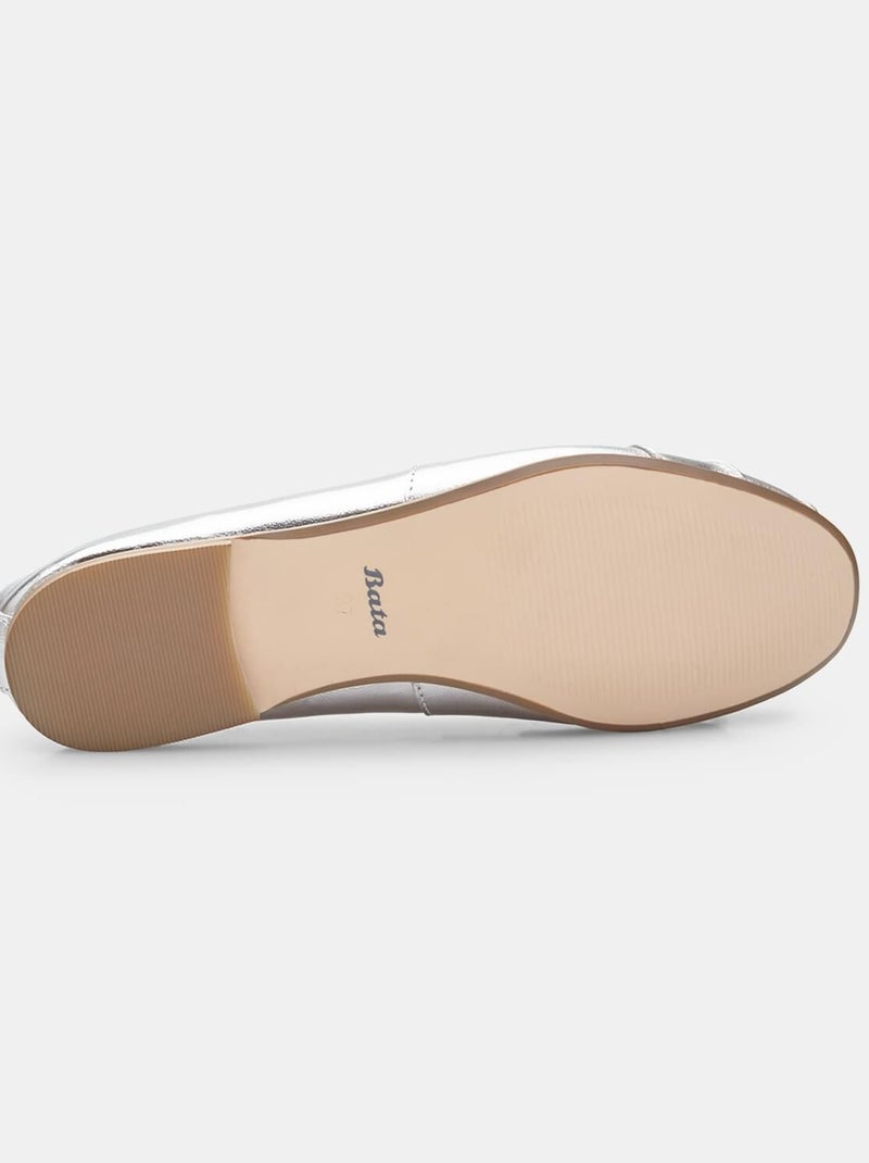Ballerines en cuir confortables  BATA Argent - Kiabi