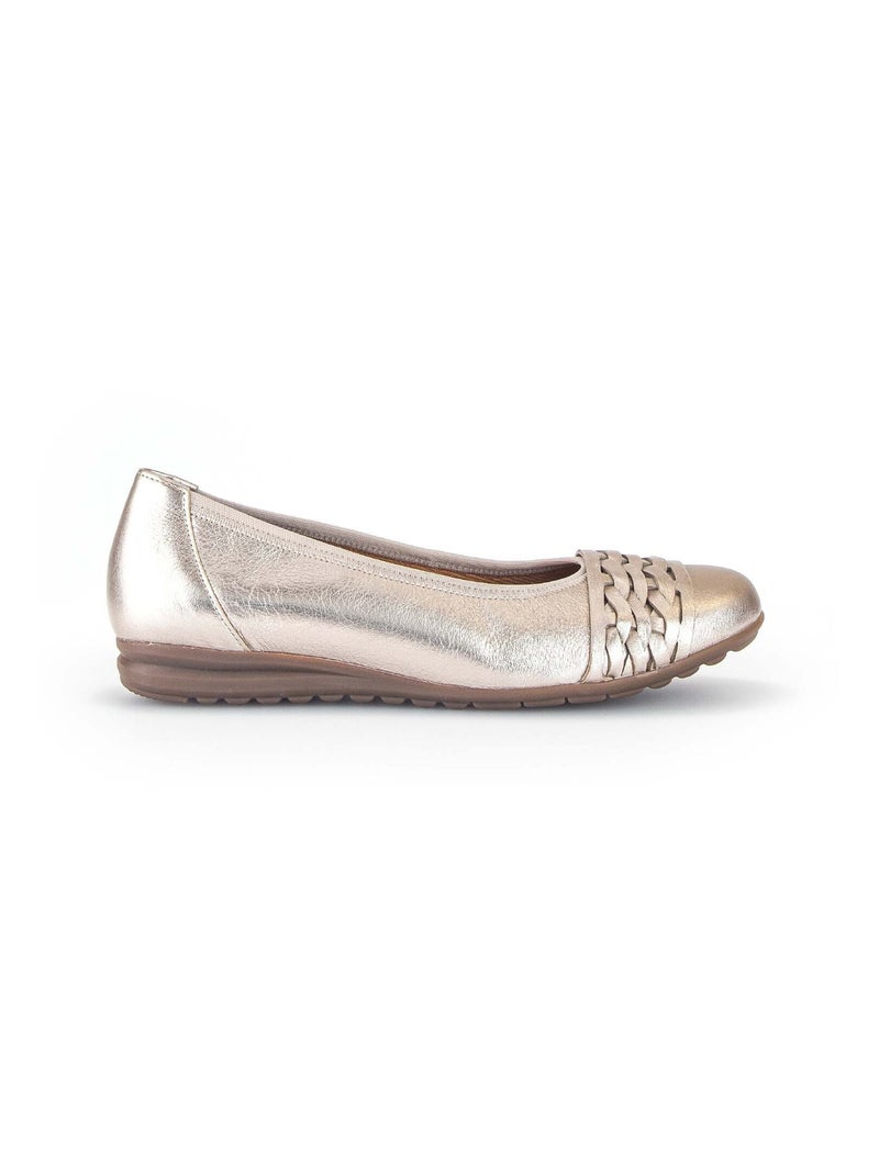 Ballerines  en cuir Doré/or - Kiabi
