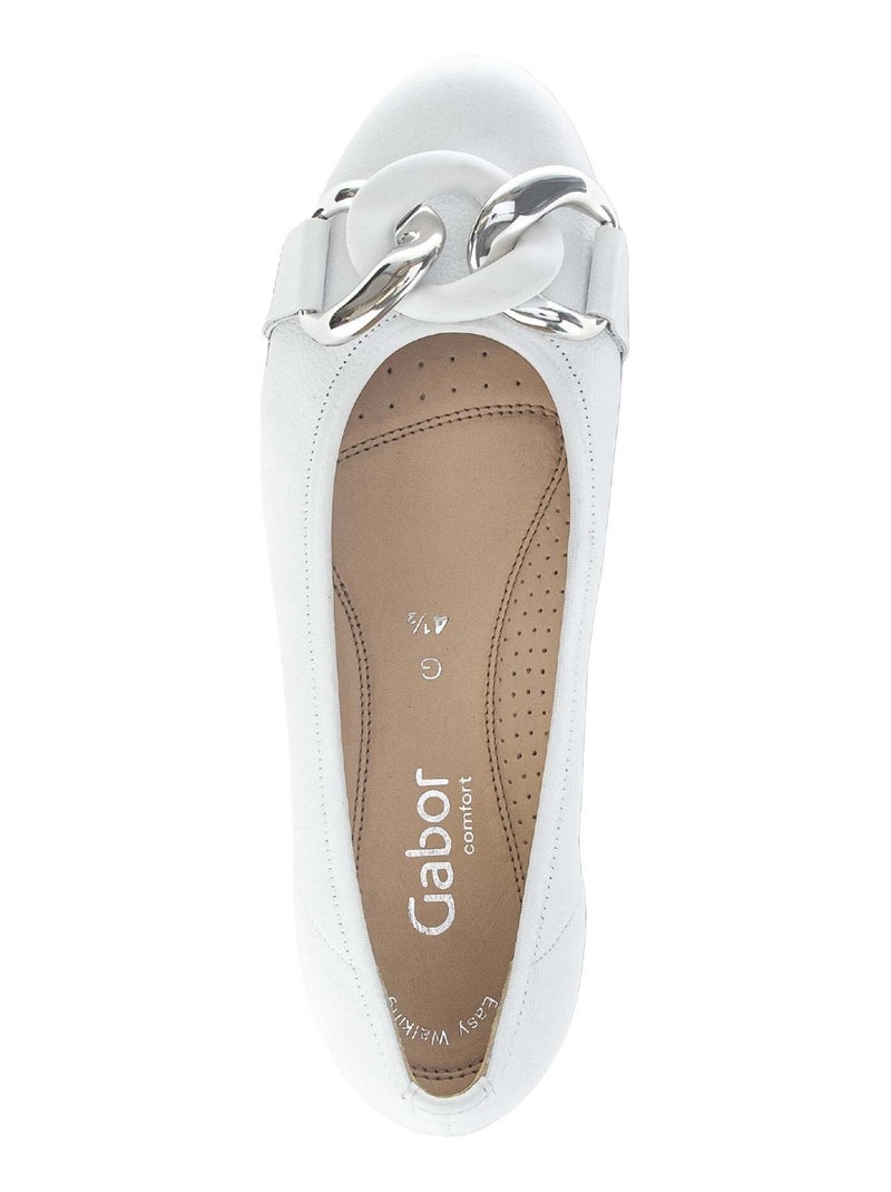 Ballerines  en cuir grainé Blanc - Kiabi