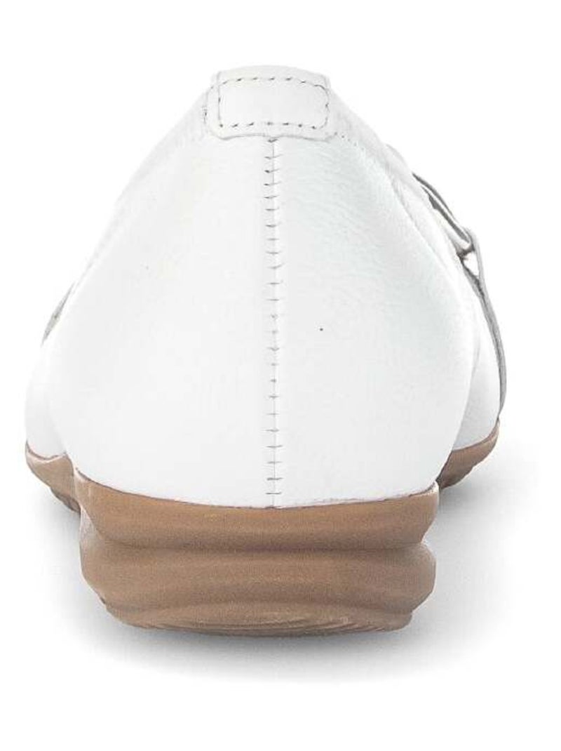 Ballerines  en cuir grainé Blanc - Kiabi
