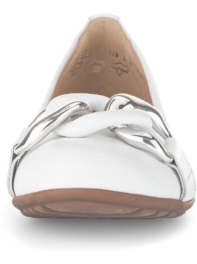 Ballerines  en cuir grainé Blanc - Kiabi