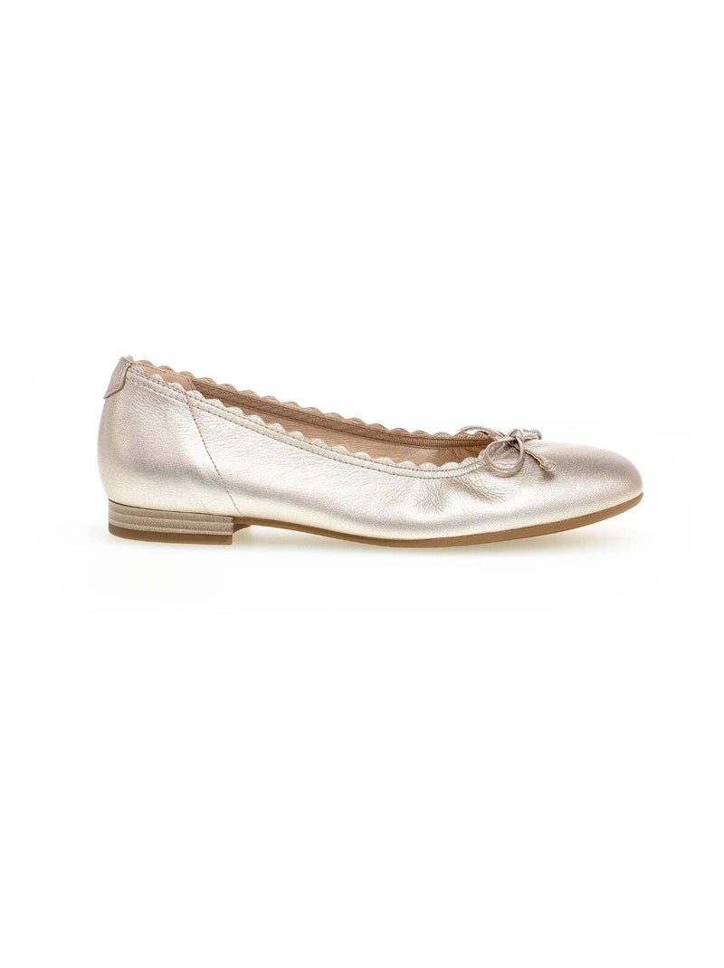 Ballerines  en cuir grainé Doré/or - Kiabi