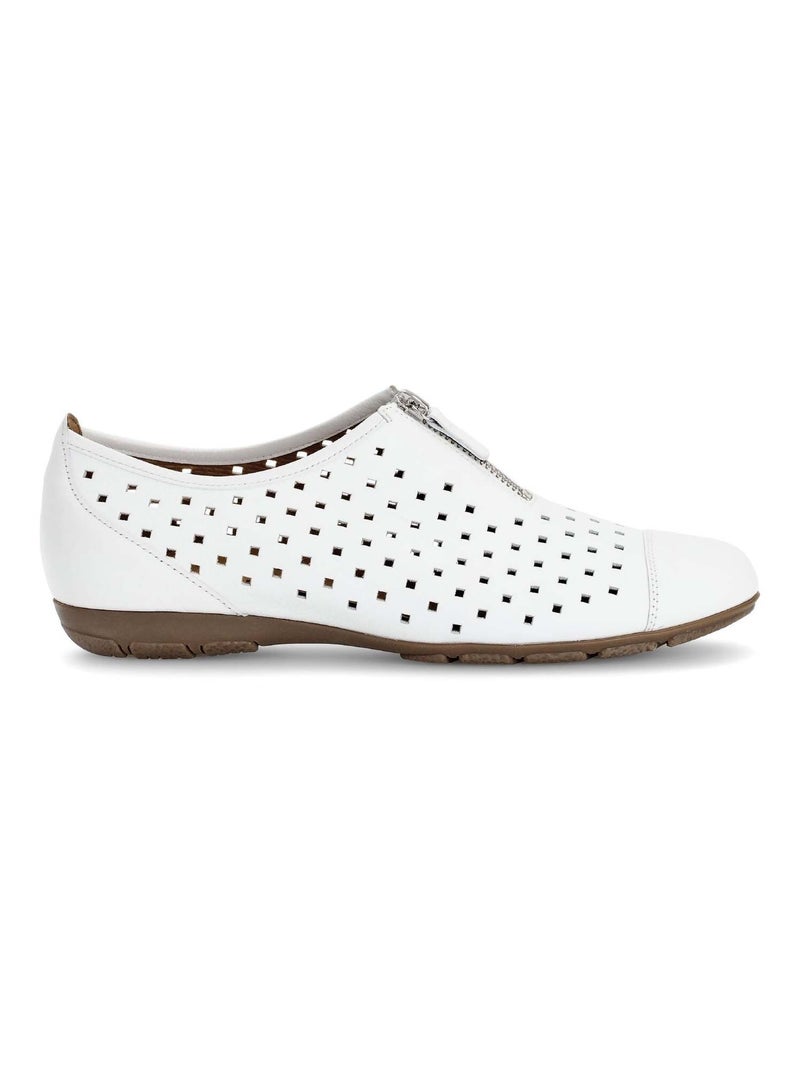 Ballerines  en cuir grainé Gabor Blanc - Kiabi