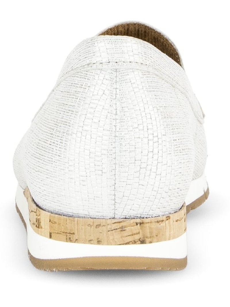 Ballerines  en cuir imprimé reptile Blanc - Kiabi