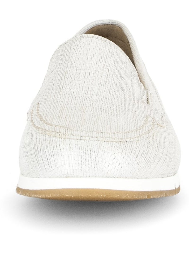 Ballerines  en cuir imprimé reptile Blanc - Kiabi