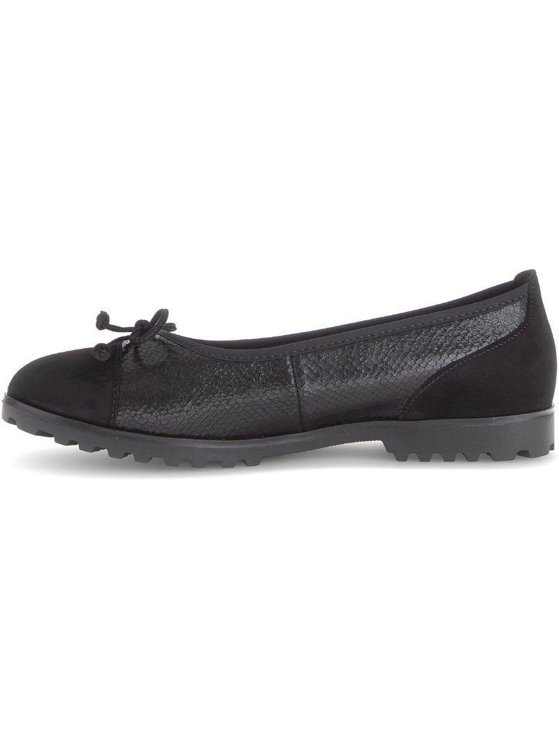 Ballerines  en cuir imprimé reptile Noir Noir - Kiabi