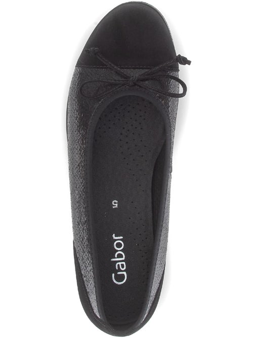 Ballerines  en cuir imprimé reptile - Kiabi