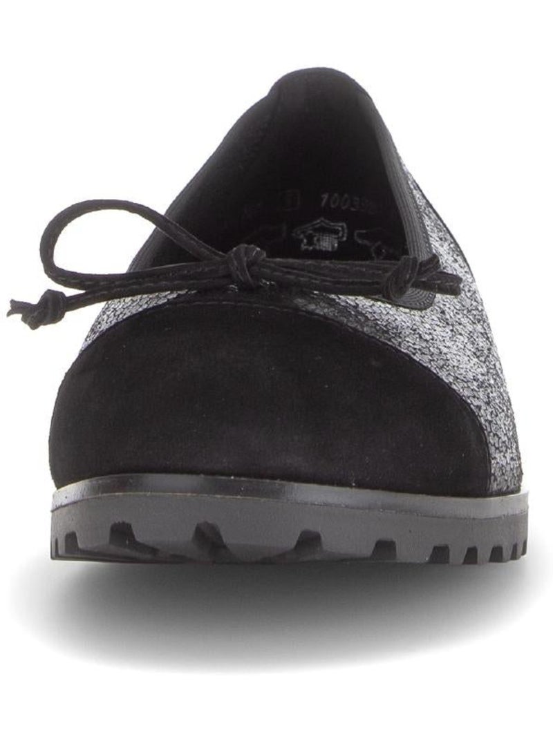 Ballerines  en cuir imprimé reptile Noir Noir - Kiabi