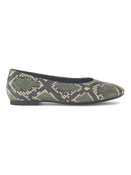 Ballerines  en cuir imprimé reptile - Kiabi