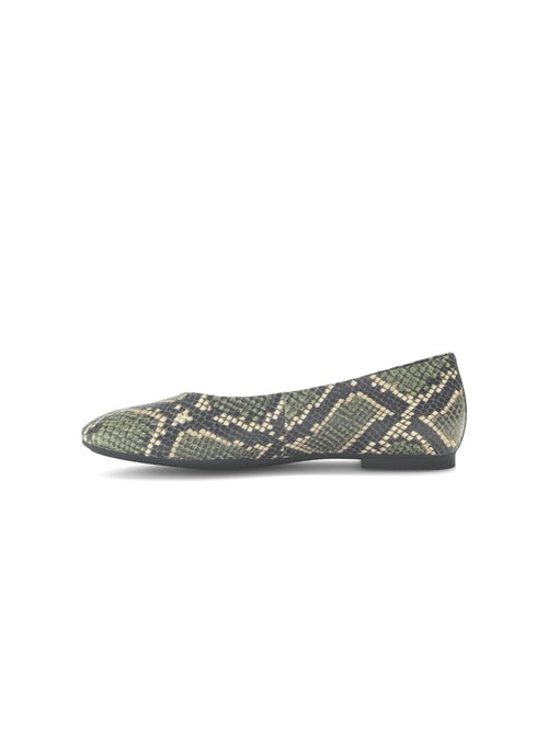 Ballerines  en cuir imprimé reptile - Kiabi