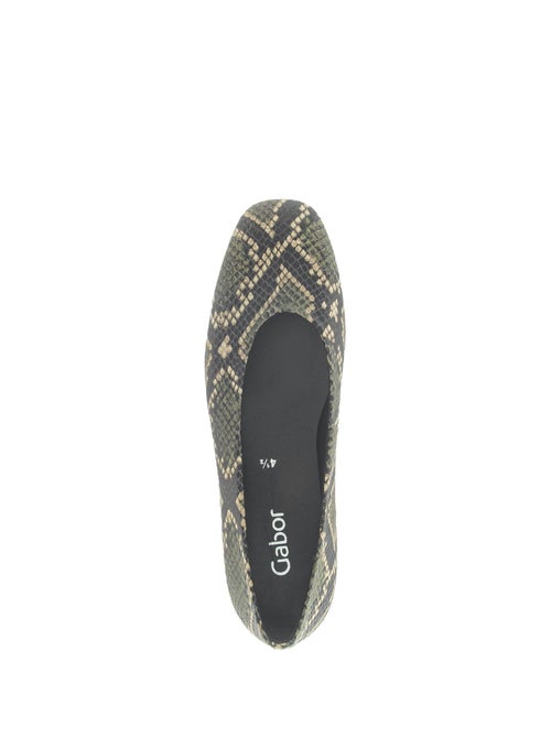 Ballerines  en cuir imprimé reptile - Kiabi